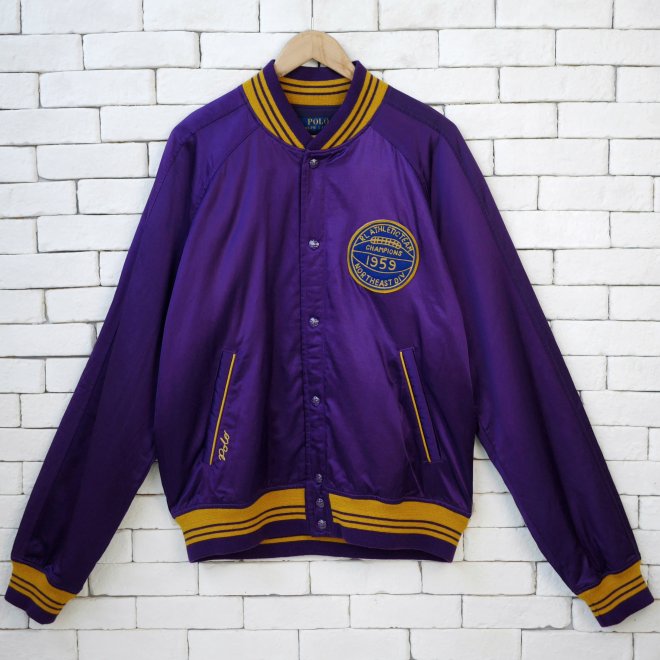 POLO RALPH LAUREN SATIN VARSITY-INSPIRED JACKET