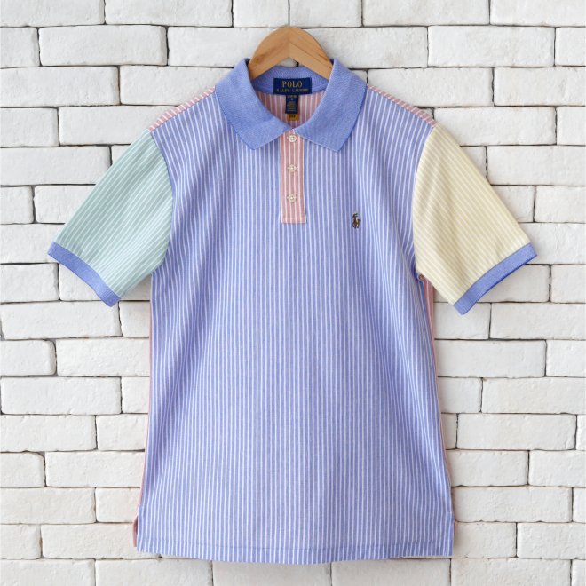 POLO RALPH LAUREN BOYS STRIPED OXFORD MESH POLO SHIRT
