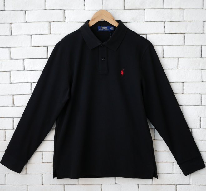 POLO RALPH LAUREN MESH LONG-SLEEVE POLO SHIRT