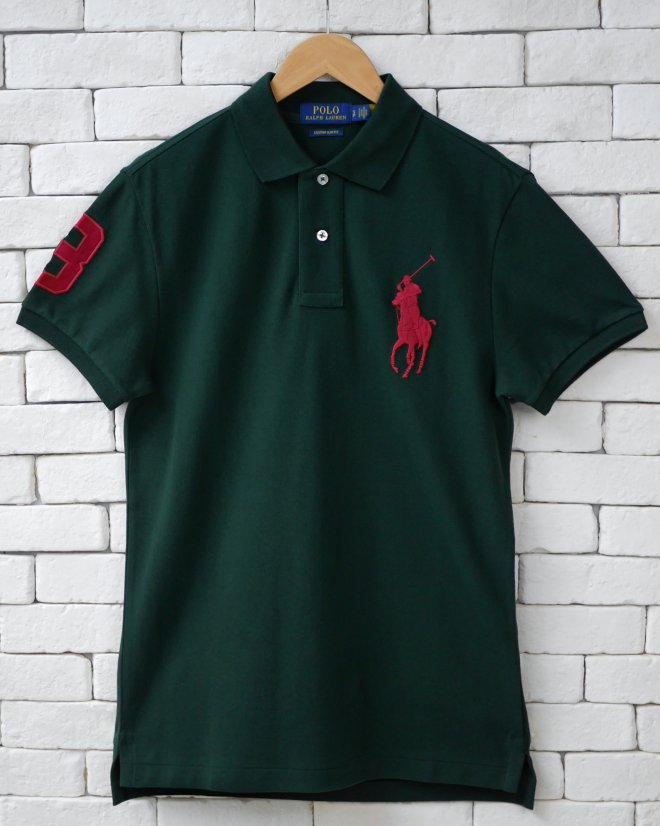 POLO RALPH LAUREN CUSTOM SLIM FIT BIG PONY MESH POLO SHIRT