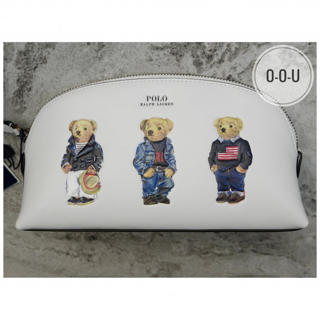POLO RALPH LAUREN POLO BEAR LEATHER COSMETIC POUCH