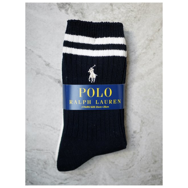 POLO RALPH LAUREN EMBROIDERED PONY CREW SOCKS 2-PACK
