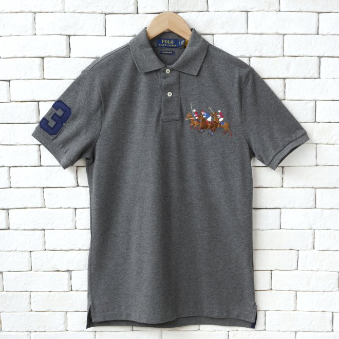 POLO RALPH LAUREN CUSTOM SLIM FIT TRIPLE PONY POLO SHIRT