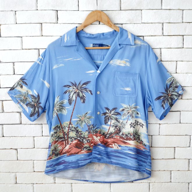 POLO RALPH LAUREN WOMEN TROPICAL-PRINT CAMP SHIRT