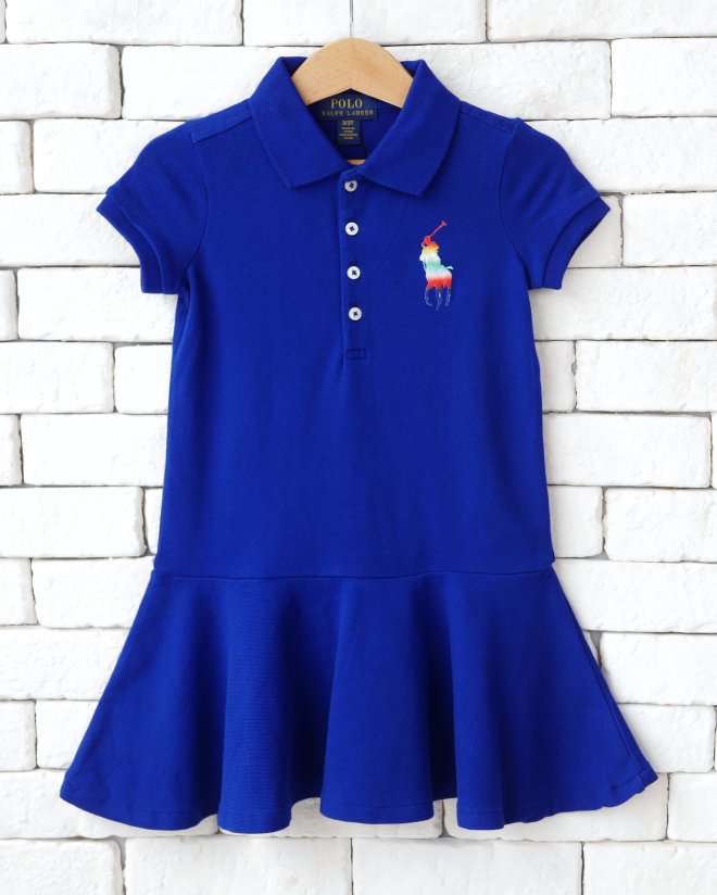 POLO RALPH LAUREN KIDS BIG PONY COTTON MESH POLO DRESS