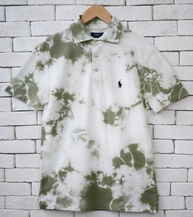 POLO RALPH LAUREN CUSTOM SLIM FIT INDIGO TIE-DYE POLO SHIRT