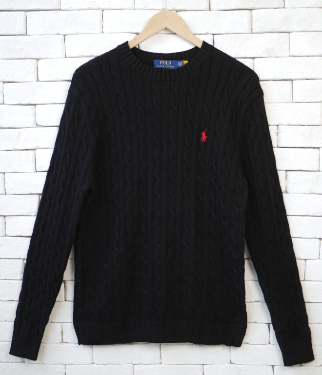 POLO RALPH LAUREN CABLE KNIT COTTON SWEATER