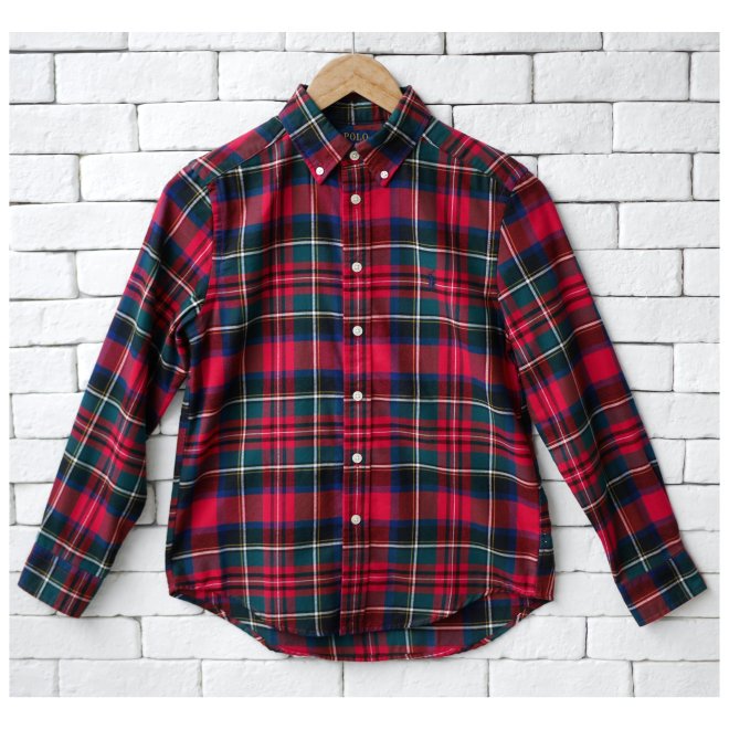 POLO RALPH LAUREN BOYS PLAID SEERSUCKER SHIRT