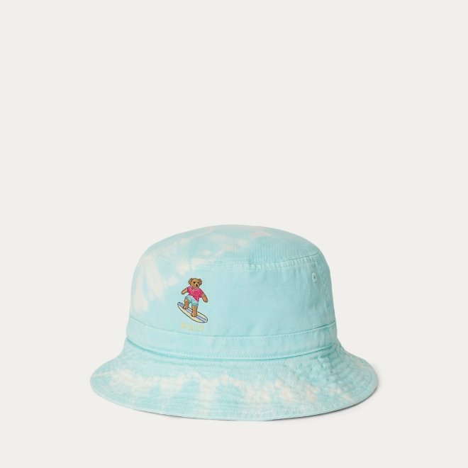 POLO RALPH LAUREN KIDS TIE-DYE POLO BEAR TWILL BUCKET HAT