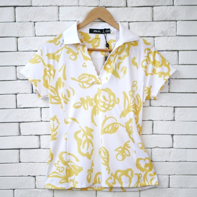 POLO RALPH LAUREN RLX TAILORED FIT FLORAL JERSEY POLO SHIRT