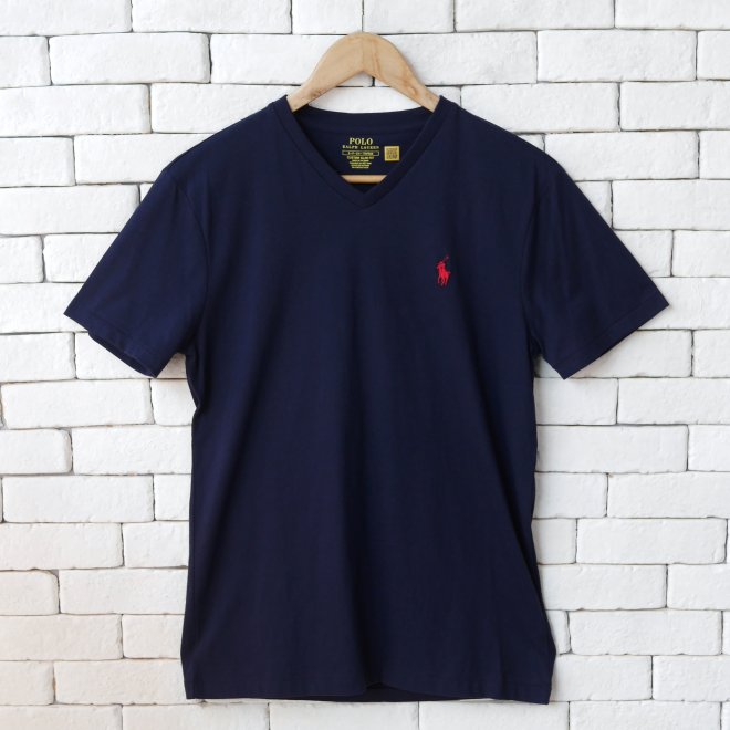 POLO RALPH LAUREN CUSTOM SLIM FIT JERSEY V-NECK T-SHIRT