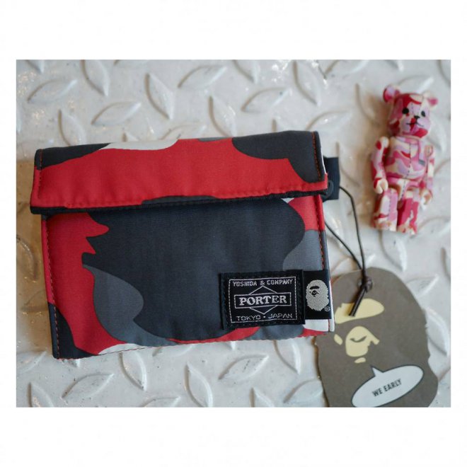 A BATHING APE BAPE X PORTER WARM UP CAMO WALLET