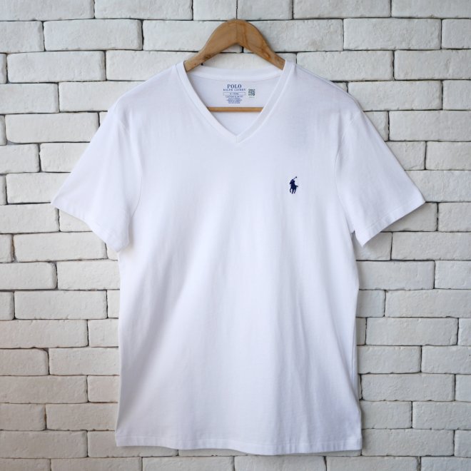 POLO RALPH LAUREN CUSTOM SLIM FIT JERSEY V-NECK T-SHIRT