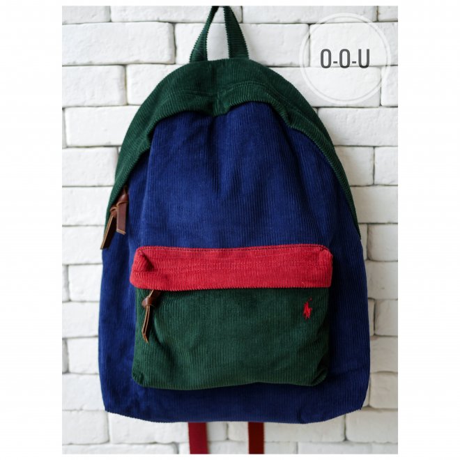 POLO RALPH LAUREN COLOR BLOCKED CORDUROY BACKPACK