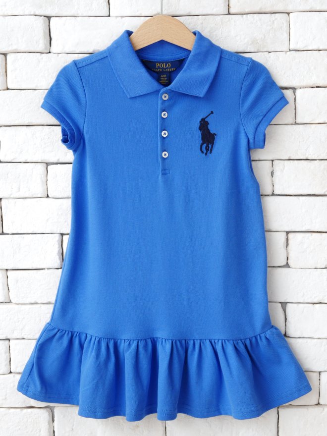 POLO RALPH LAUREN KIDS BIG PONY COTTON MESH POLO DRESS