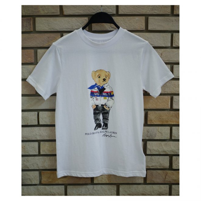 POLO RALPH LAUREN RACING BEAR BOYS COTTON TEE