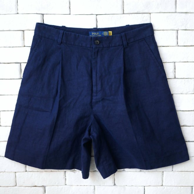 POLO RALPH LAUREN WOMEN TRACY PLEATED LINEN SHORT