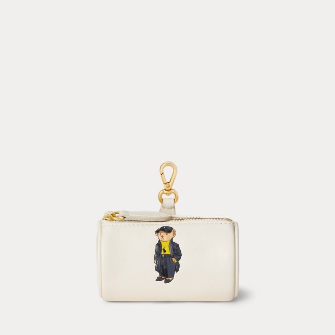 POLO RALPH LAUREN POLO BEAR LEATHER CYLINDER COIN POUCH