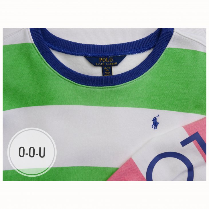 POLO RALPH LAUREN GIRLS STRIPED FLEECE SWEATSHIRT