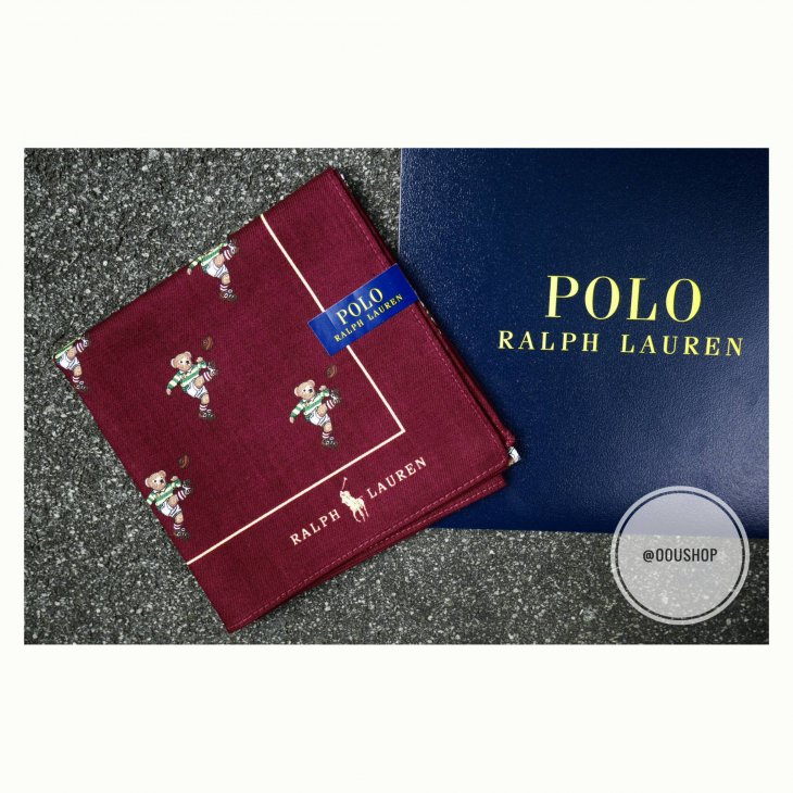 POLO RALPH LAUREN KICKER BEAR GRAPHIC POCKET SQUARE