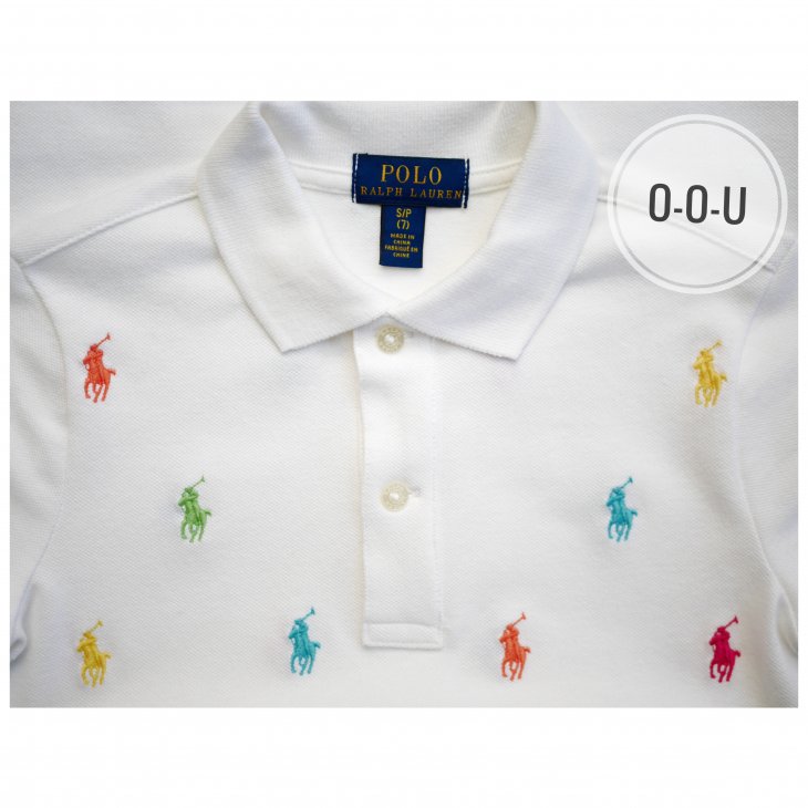 POLO RALPH LAUREN ALLOVER PONY KIDS COTTON MESH POLO SHIRT