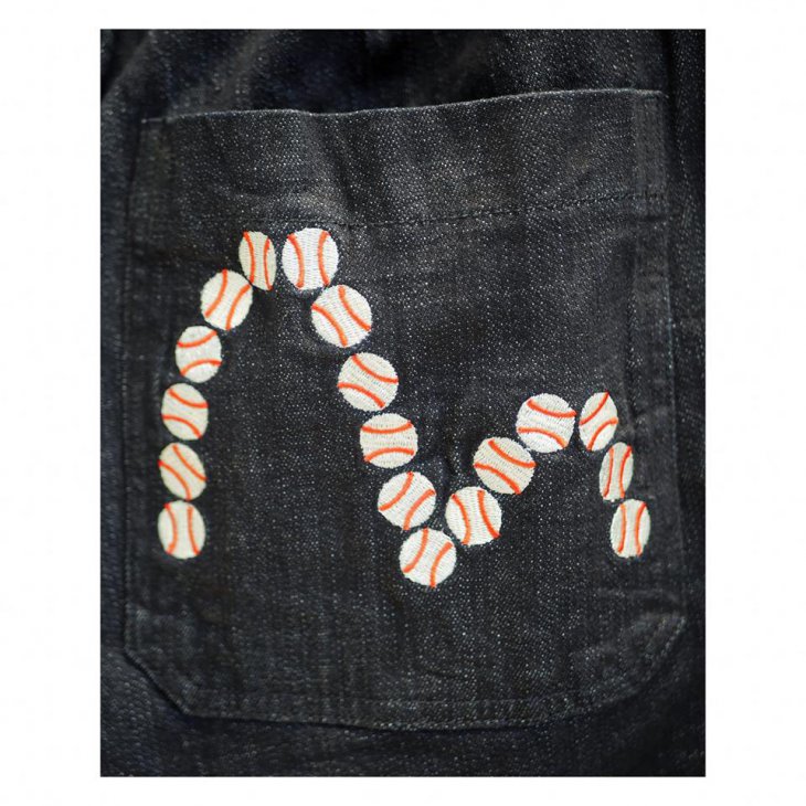 EVISU Seagull and Logo Embroidered Denim Shorts