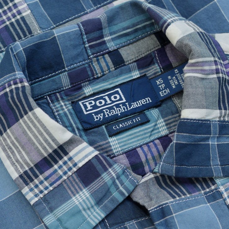 POLO RALPH LAUREN CLASSIC FIT PATCHWORK MADRAS CAMP SHIRT