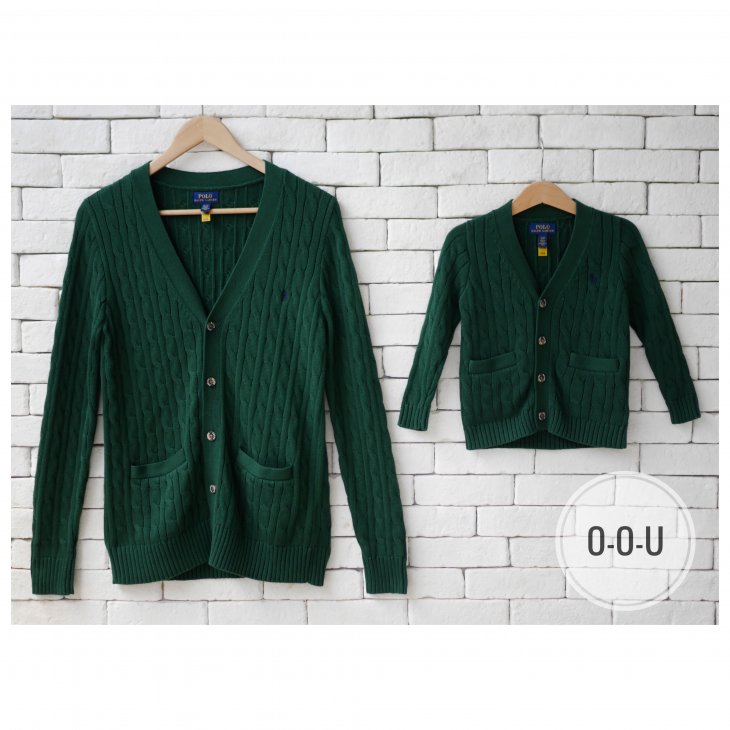 POLO RALPH LAUREN KIDS CABLE-KNIT COTTON V-NECK CARDIGAN