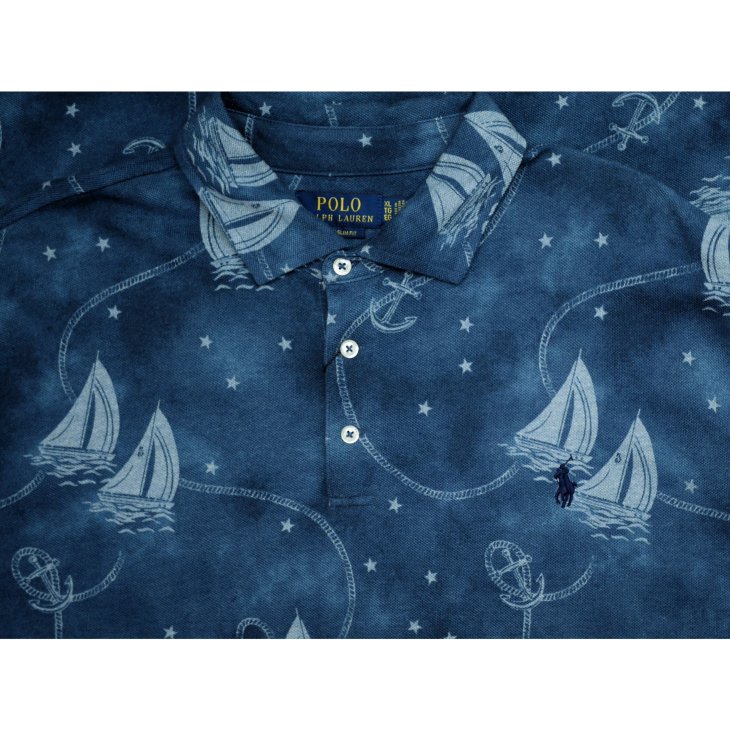 POLO RALPH LAUREN PRINTED MESH POLO SHIRT