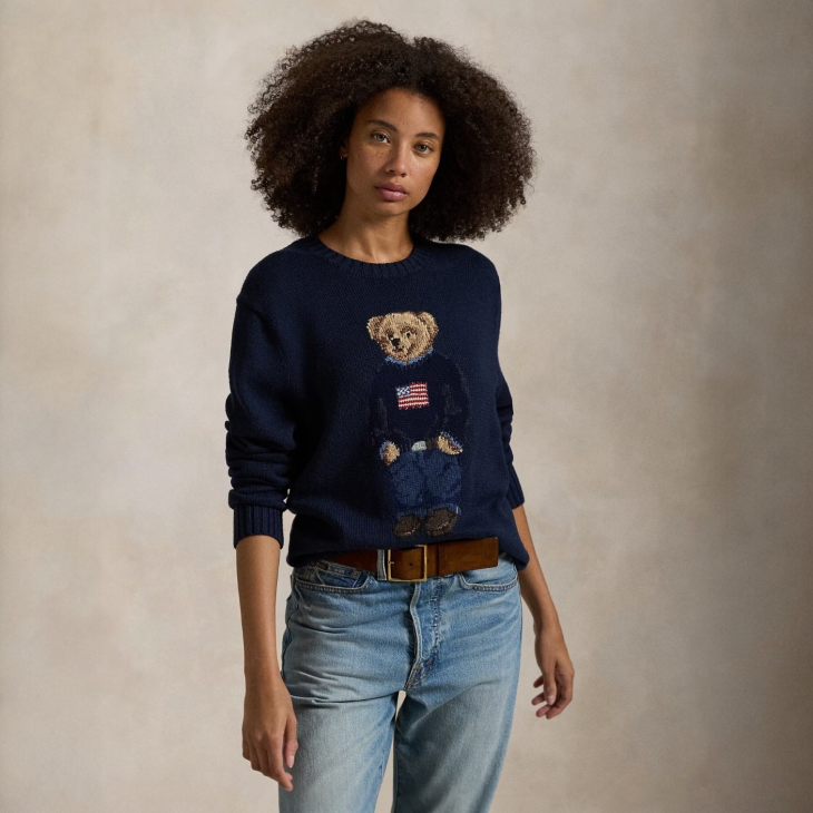 POLO RALPH LAUREN POLO BEAR COTTON-LINEN SWEATER