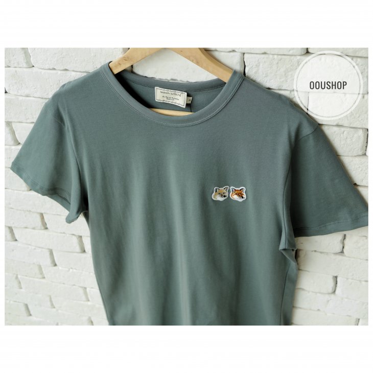 MAISON KITSUNE TEE-SHIRT DOUBLE FOX HEAD PATCH