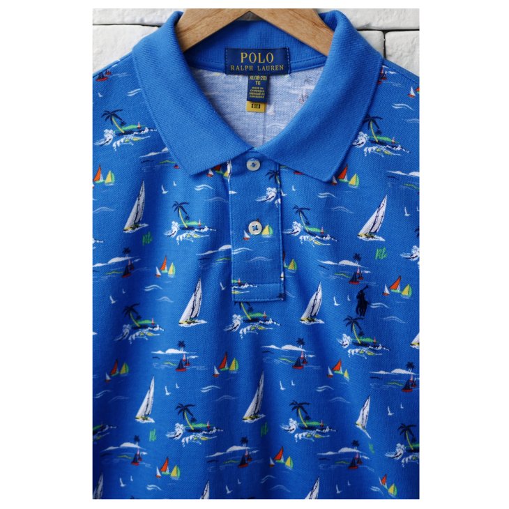 POLO RALPH LAUREN SAILBOAT COTTON MESH POLO SHIRT