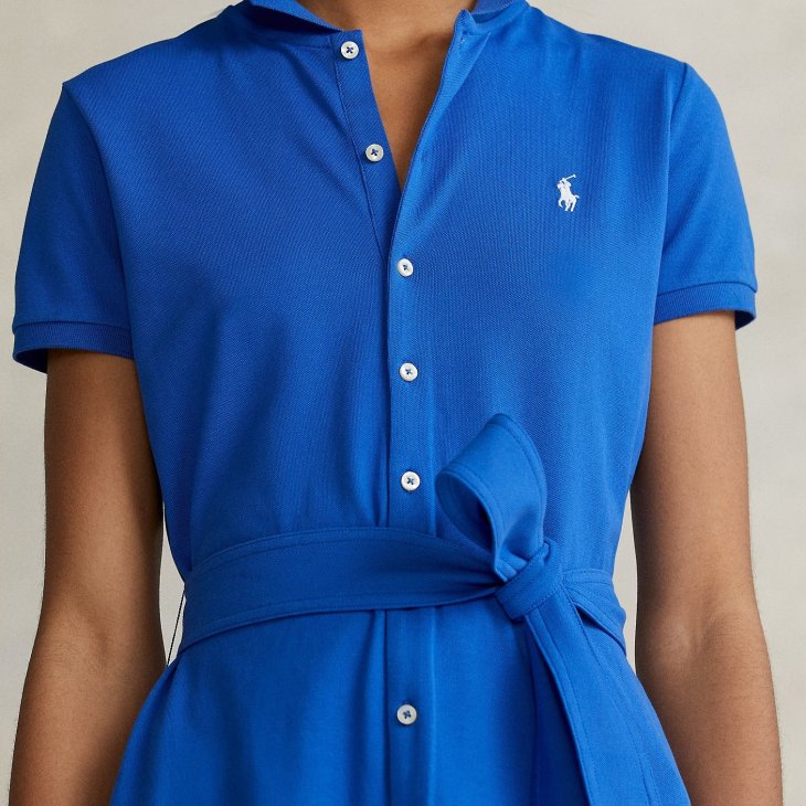 POLO RALPH LAUREN WOMEN PIQUE A-LINE POLO DRESS
