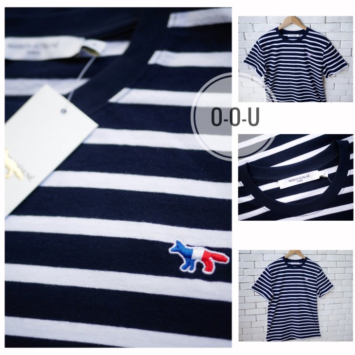 MAISON KITSUNE TRICOLOR FOX  PATCH MARIN TEE-SHIRT