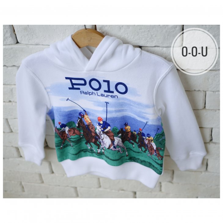 POLO RALPH LAUREN KIDS EQUESTRIAN-PRINT FLEECE HOODIE