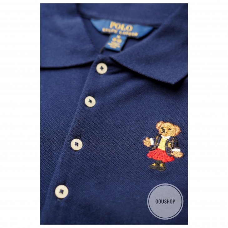 POLO RALPH LAUREN POLO BEAR GIRLS STRETCH MESH POLO DRESS