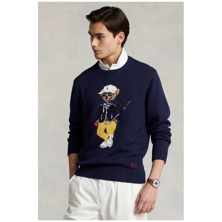 POLO RALPH LAUREN POLO BEAR COTTON-BLEND SWEATER