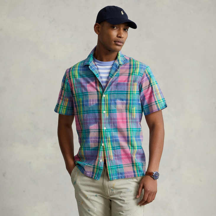 POLO RALPH LAUREN CLASSIC FIT MADRAS CAMP SHIRT