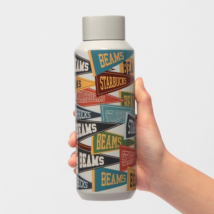 BEAMS x Starbucks Recycled Stainless Steel Bottle Pennant Design [473ml]