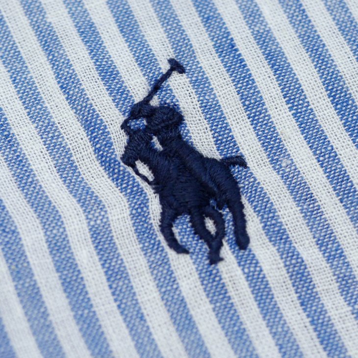 POLO RALPH LAUREN CUSTOM FIT STRIPED LINEN SHIRT