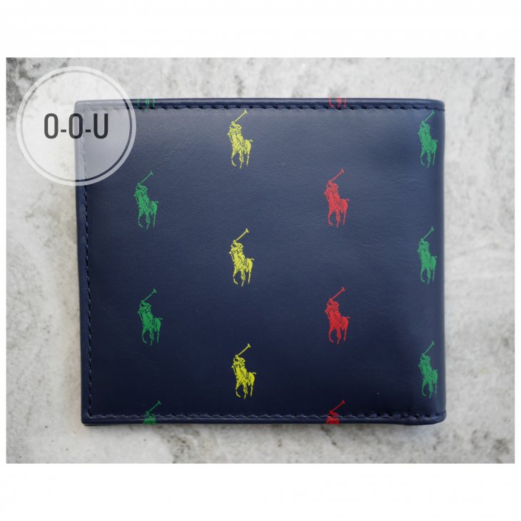 POLO RALPH LAUREN ALLOVER PONY LEATHER WALLET