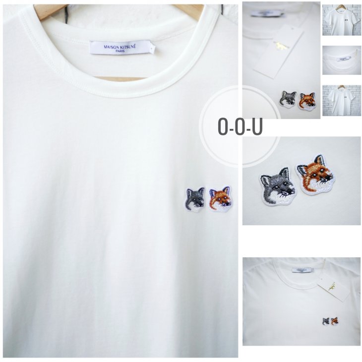 MAISON KITSUNE TEE-SHIRT DOUBLE FOX HEAD PATCH