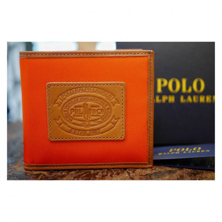 POLO RALPH LAUREN MEN\'S BROWN PEBBLE LEATHER WALLET