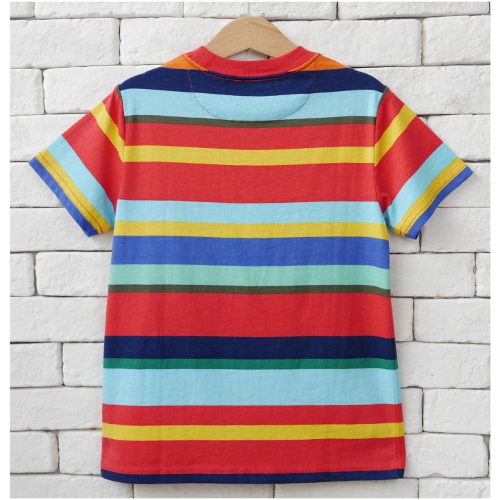 POLO RALPH LAUREN KIDS POLO BEAR STRIPED COOTON JERSEY T-SHIRT
