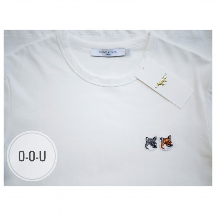MAISON KITSUNE TEE-SHIRT DOUBLE FOX HEAD PATCH