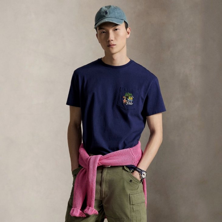 POLO RALPH LAUREN RELAXED FIT EMBROIDERED JERSEY T-SHIRT