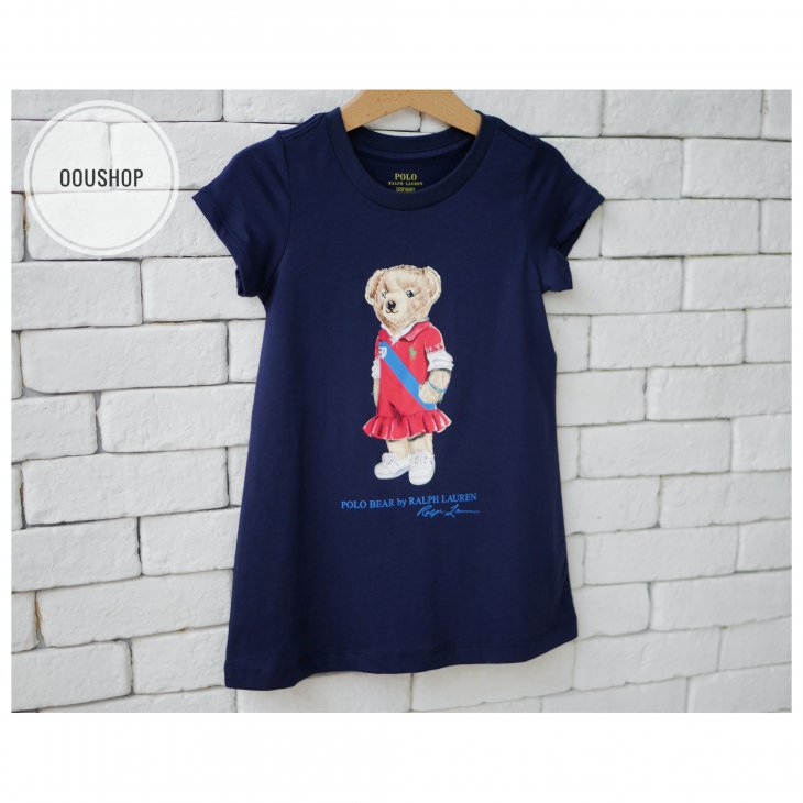POLO RALPH LAUREN POLO BEAR  KIDS COTTON JERSEY TEE DRESS