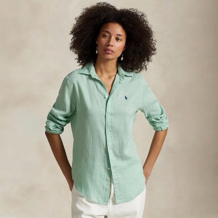 POLO RALPH LAUREN WOMEN CLASSIC FIT LINEN SHIRT