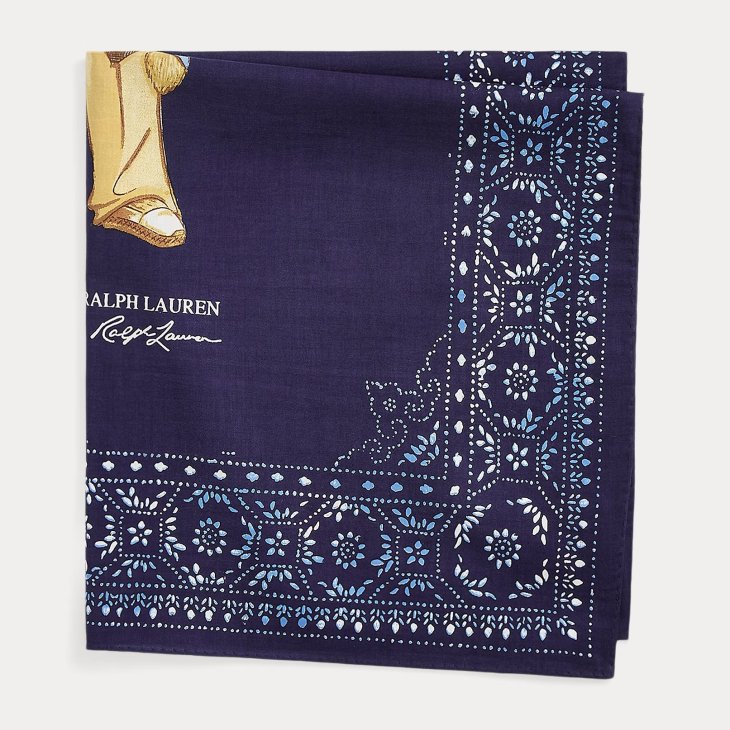POLO RALPH LAUREN POLO BEAR COTTON-SILK SCARF