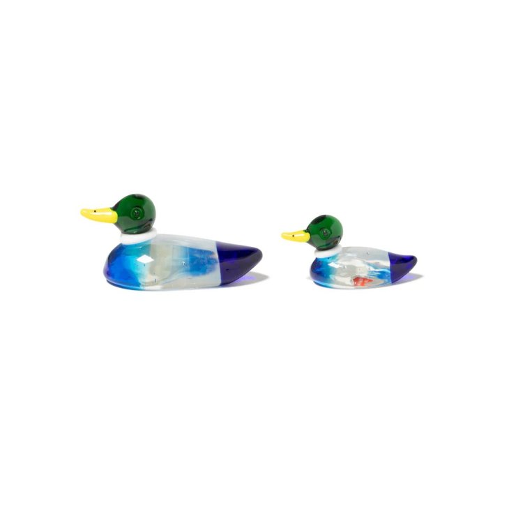 HUMAN MADE DUCK PAIR GLASS FIGURINE